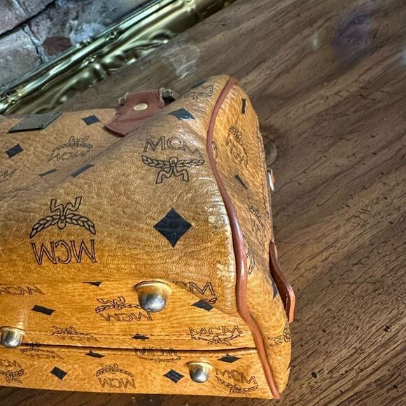 Vintage MCM Cognac Visetos Small Boston Bag - Picture 14 of 16